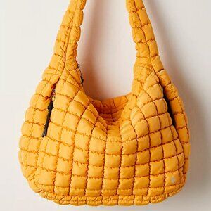 EUC Free People Movement Quilted Carry All Quilted Tote in Papaya
